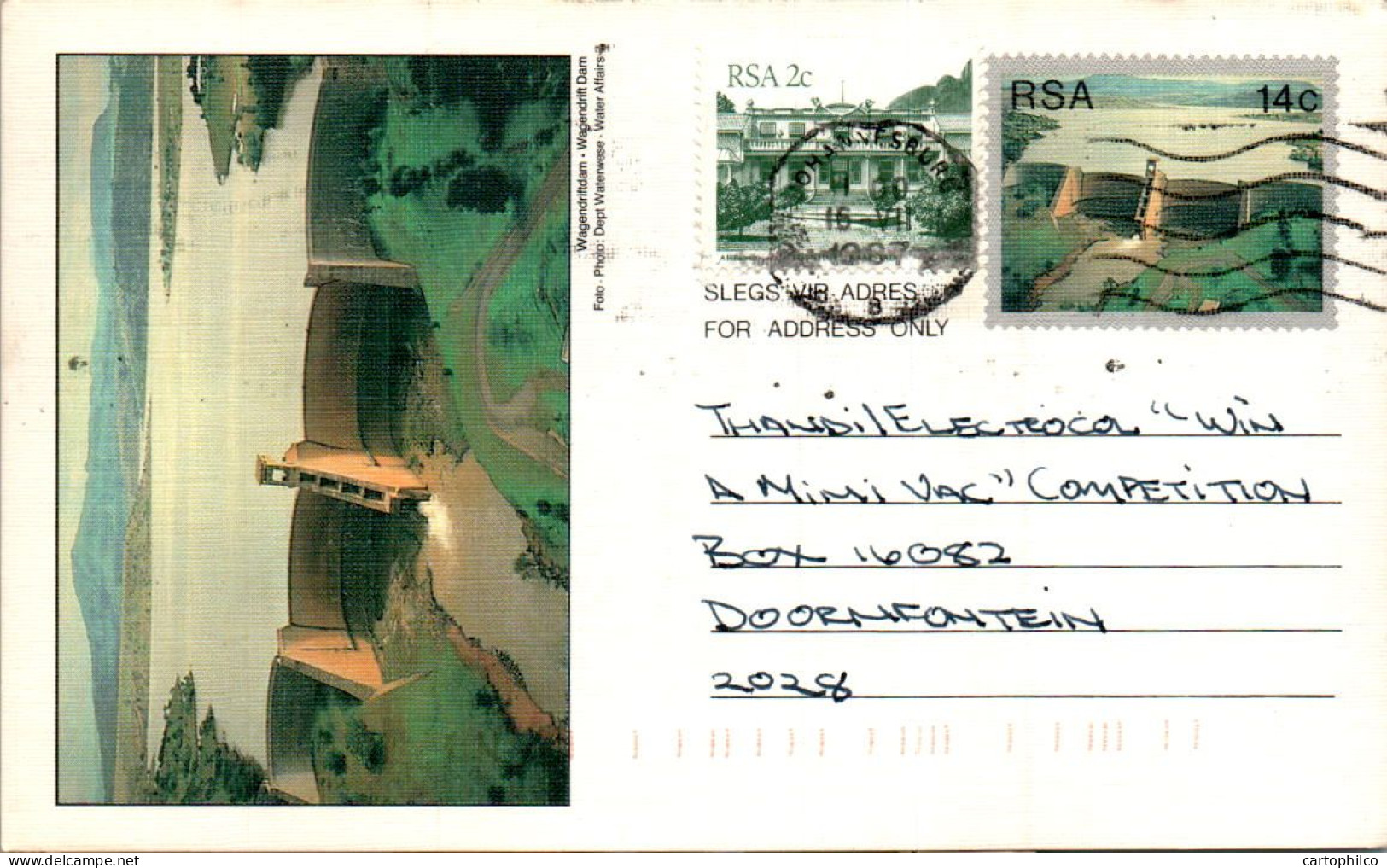 RSA South Africa Postal Stationery  To Doornfontein - Covers & Documents