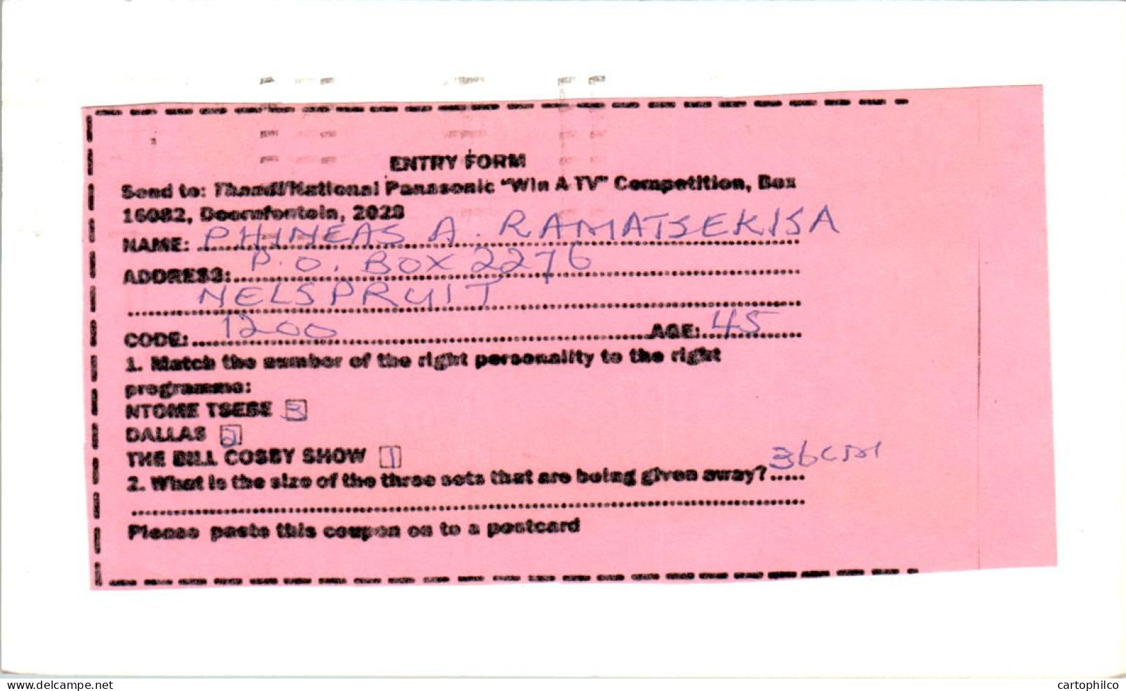 RSA South Africa Postal Stationery  To Doornfontein - Lettres & Documents