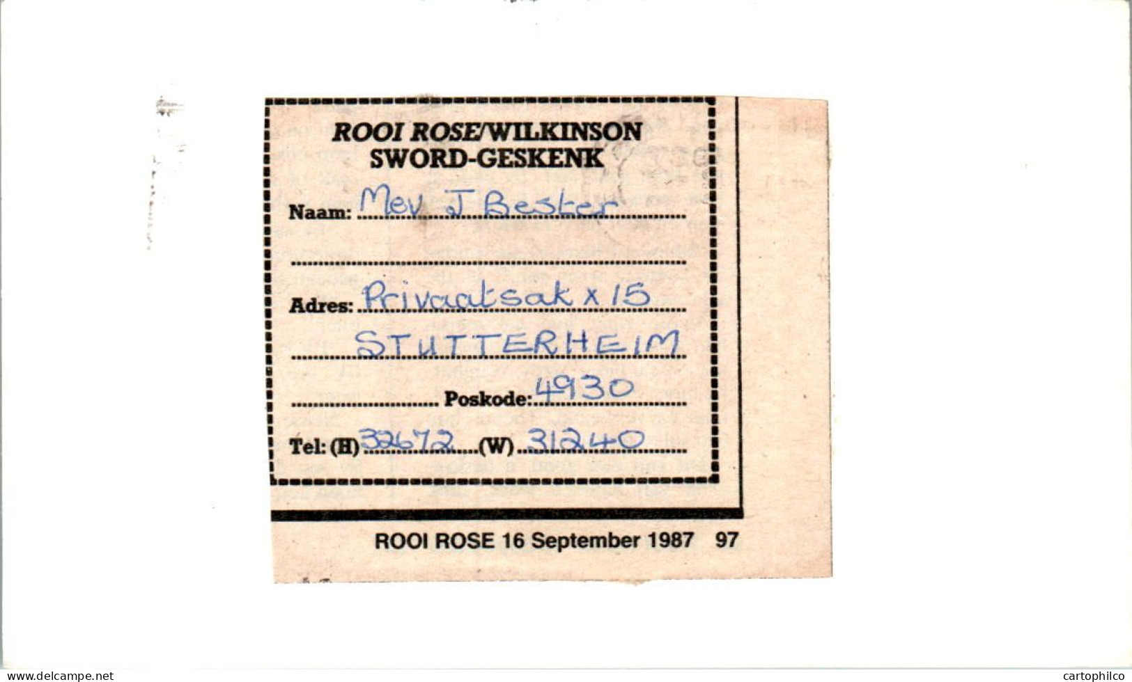 RSA South Africa Postal Stationery  To Doornfontein - Lettres & Documents