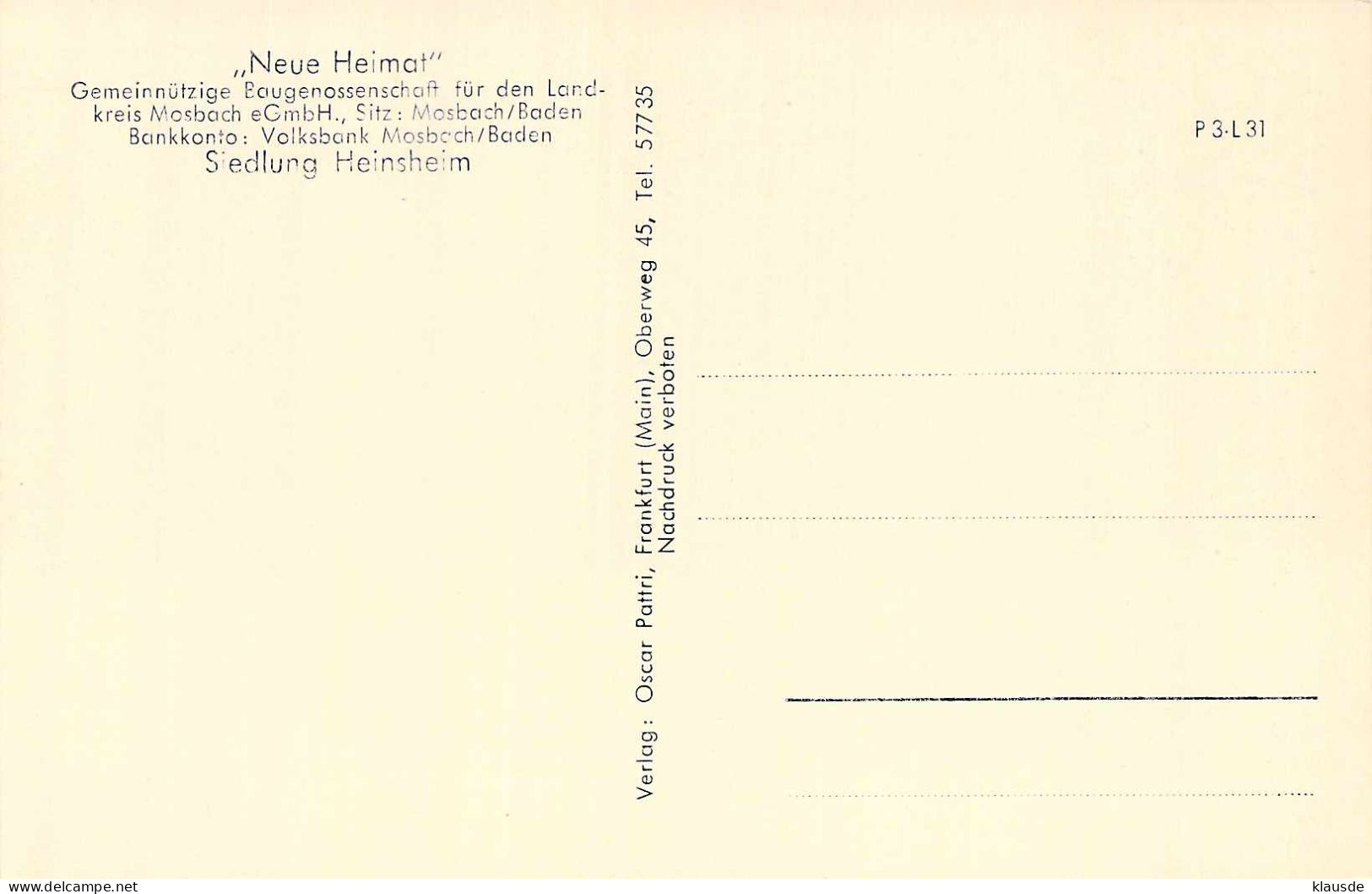 Neue Heimat - Siedlung Heinsheim Obrigheim - Mosbach