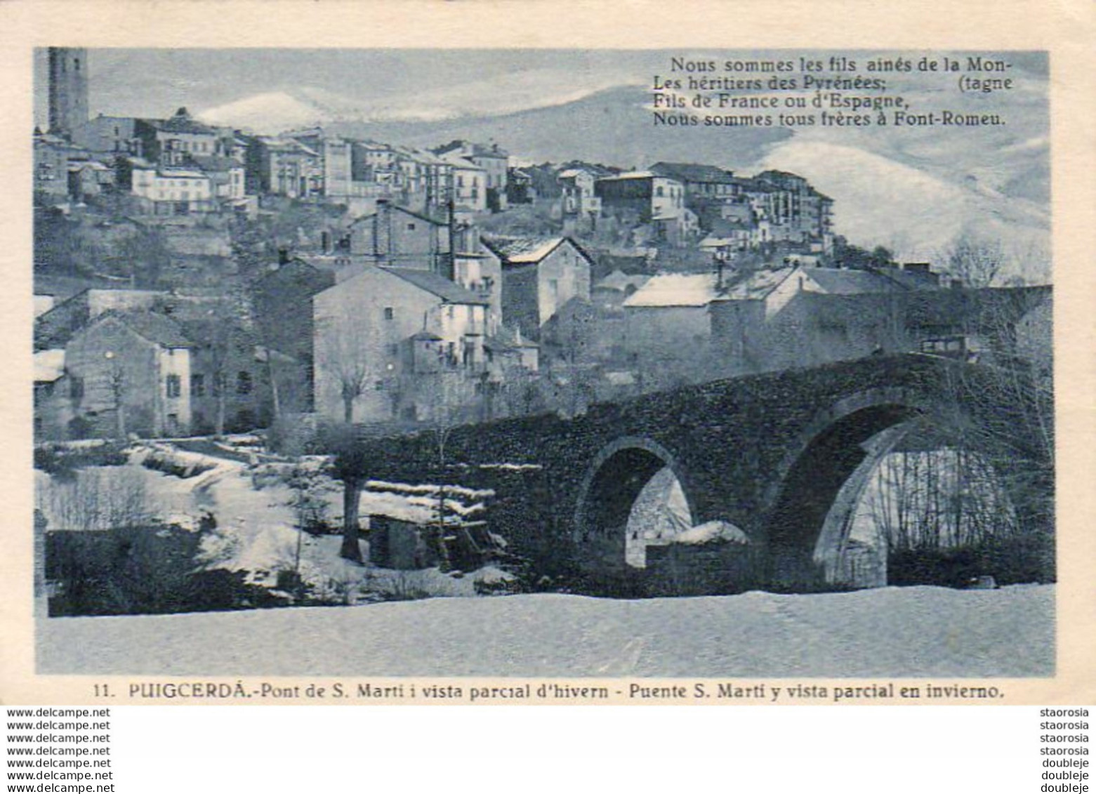 ESPAGNE  PUIGCERDA  Puente S. Marti Y Vista Parcial En Invierno    ............ - Gerona