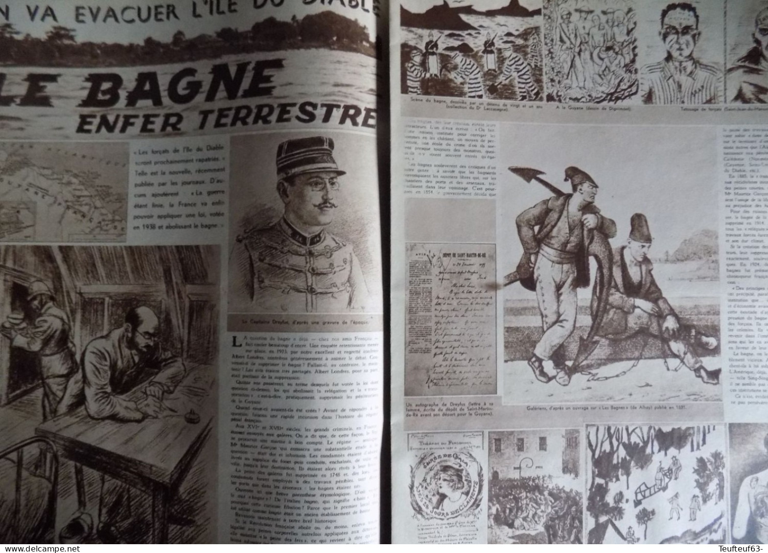 Le soir illustré n° 724 tragédie Rhénane - Shirley Temple - bagne de île du Diable - jeu de palets à Molenbeek - Laroche