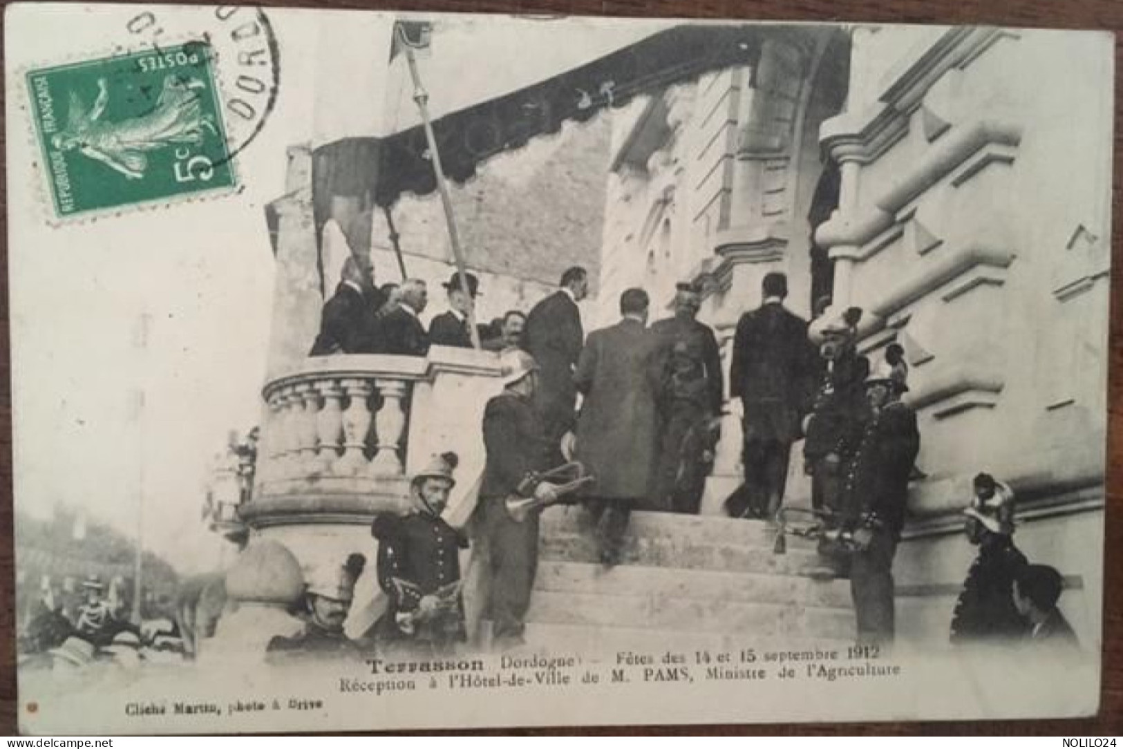 Cpa 24 Terrasson, Fêtes Des 14 Et 15 Sept 1912, Réception à L'Hôtel De Ville De M.Pams Ministre De L'Agriculture, Animée - Terrasson-la-Villedieu