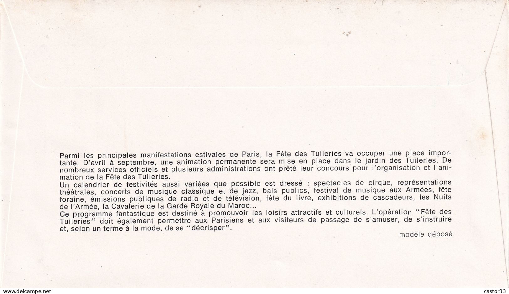 1er Jour, Le Fête Des Tuileries - 1970-1979