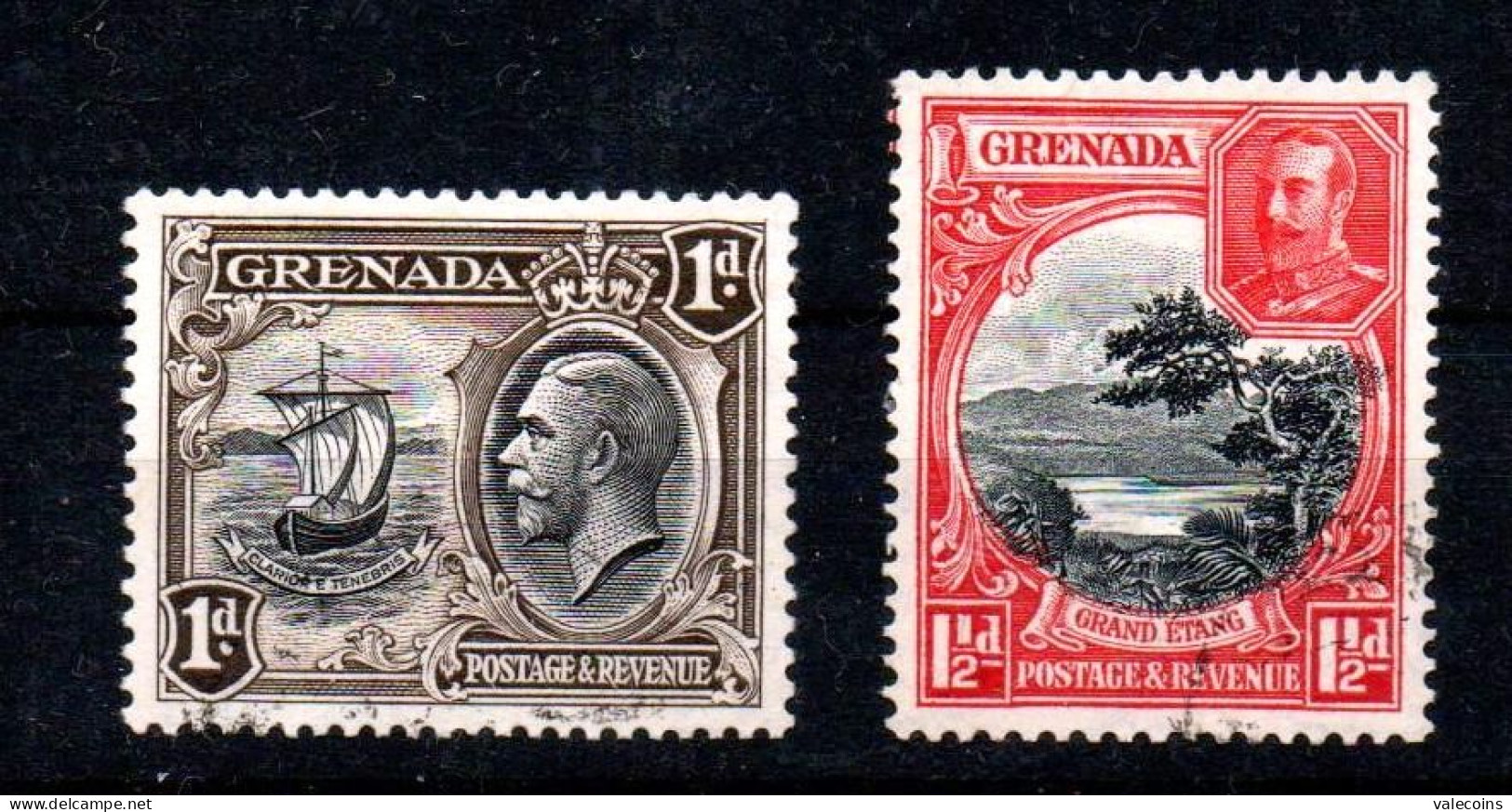 GRENADA - 1934/36 -  1 D + 1 1/2 D - King George V - Used - SG136+SG137     MyRef:E - Grenada (...-1974)