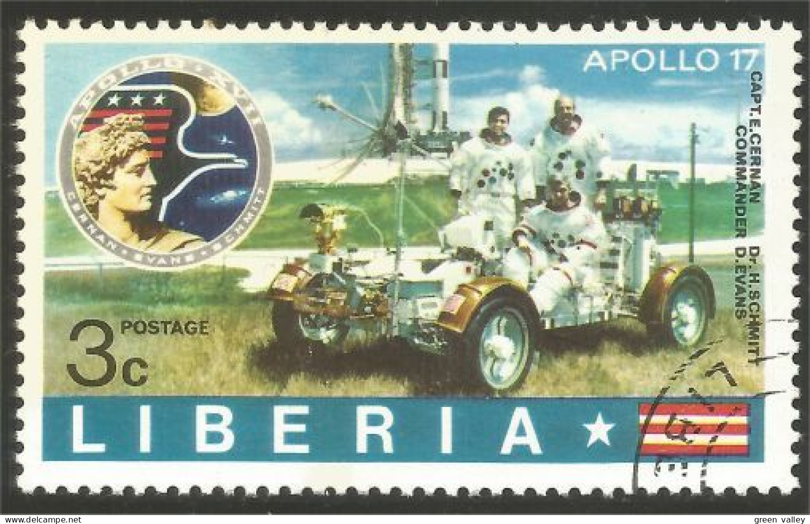 XW01-1547 Liberia Espace Space Apollo 17 - Afrique