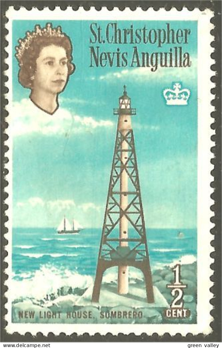 XW01-1513 St Christopher Nevis Anguilla Phare Sombrero Lighthouse Lichtturm Faro No Gum - St.Kitts-et-Nevis ( 1983-...)