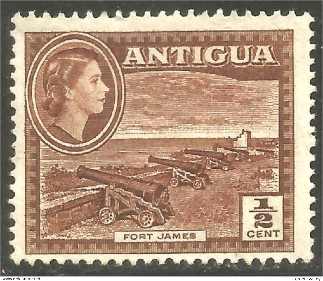 XW01-1474 Antigua Fort James Canon Cannon No Gum - Militaria