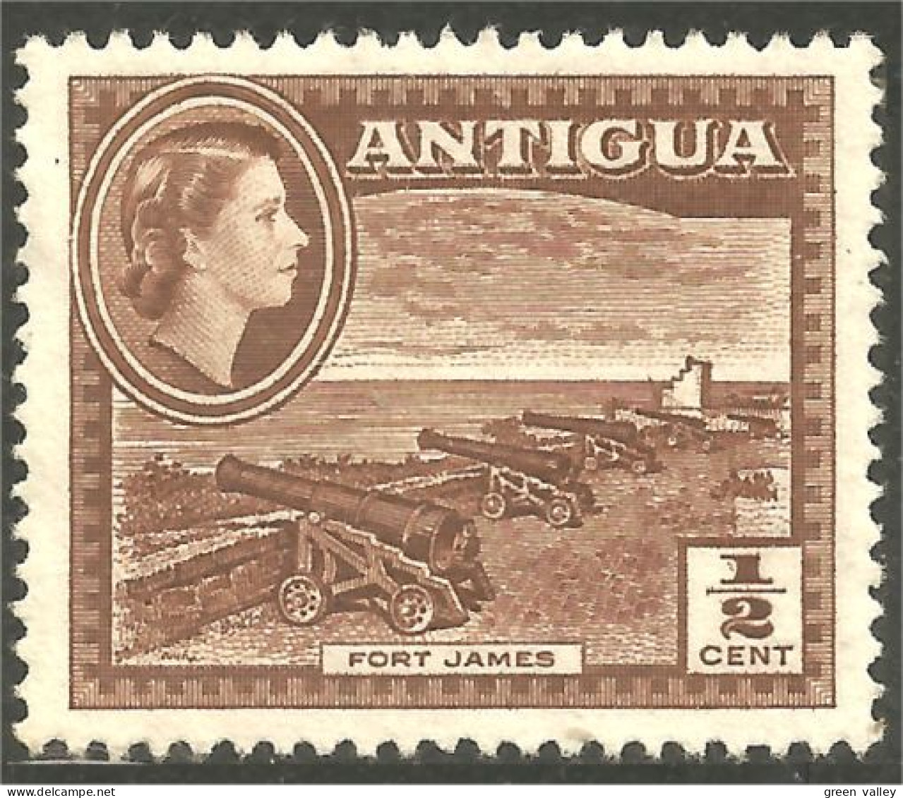 XW01-1475 Antigua Fort James Canon Cannon No Gum - Antigua Et Barbuda (1981-...)
