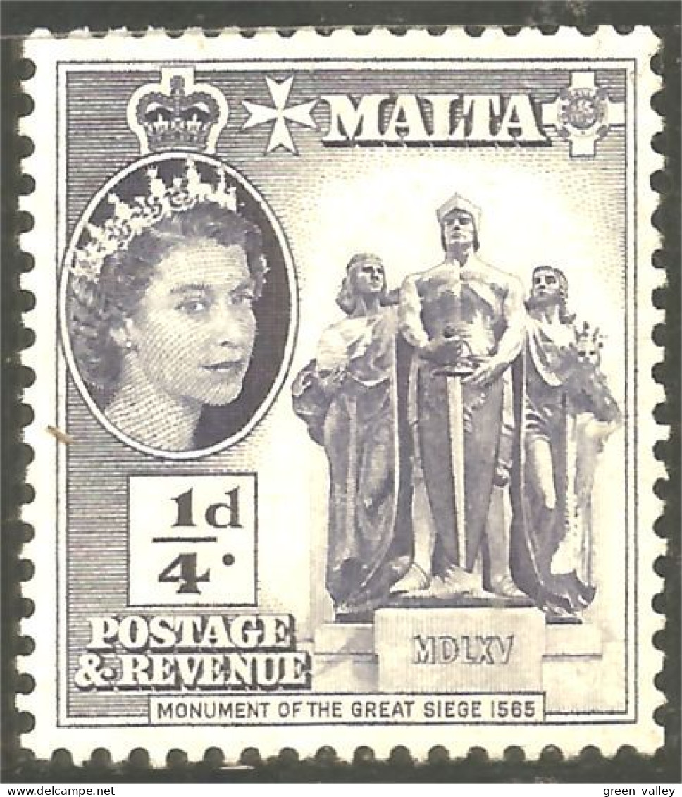 XW01-1442 Malta 1/4 D Monument Siege 1565 No Gum - Malte