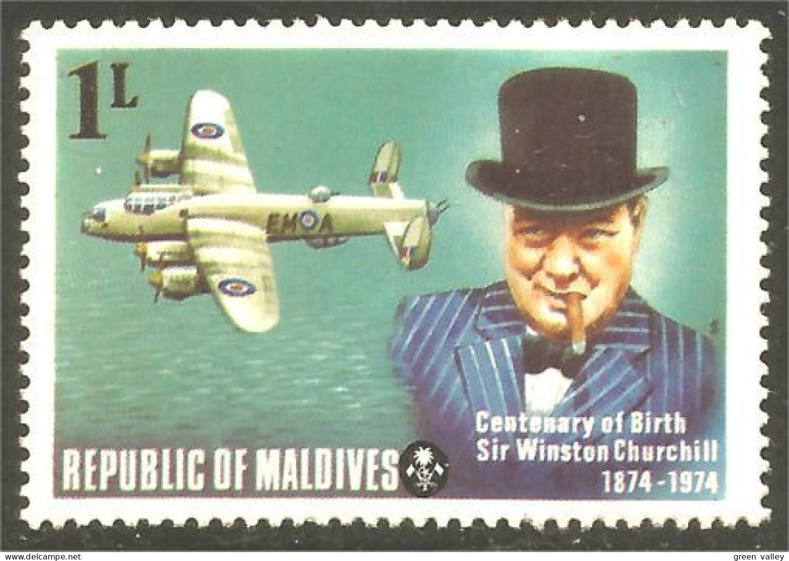 XW01-1434 Maldives Winston Churchill Avion RAF Airplane Flugzeug Aereo MNH ** Neuf SC  - Autres & Non Classés