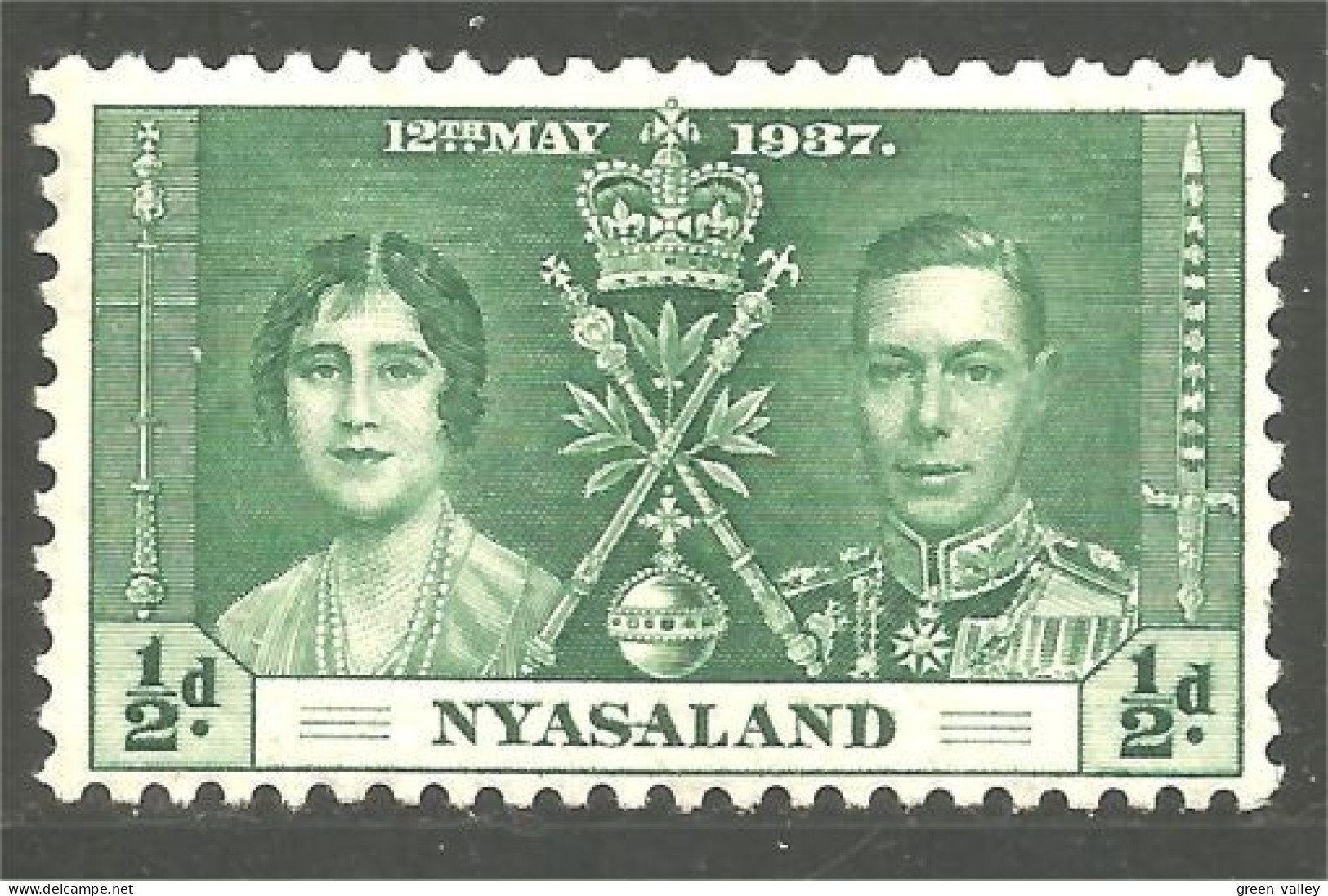 XW01-1323 Nyasaland 1937 Couronnement Coronation MH * Neuf - Familles Royales