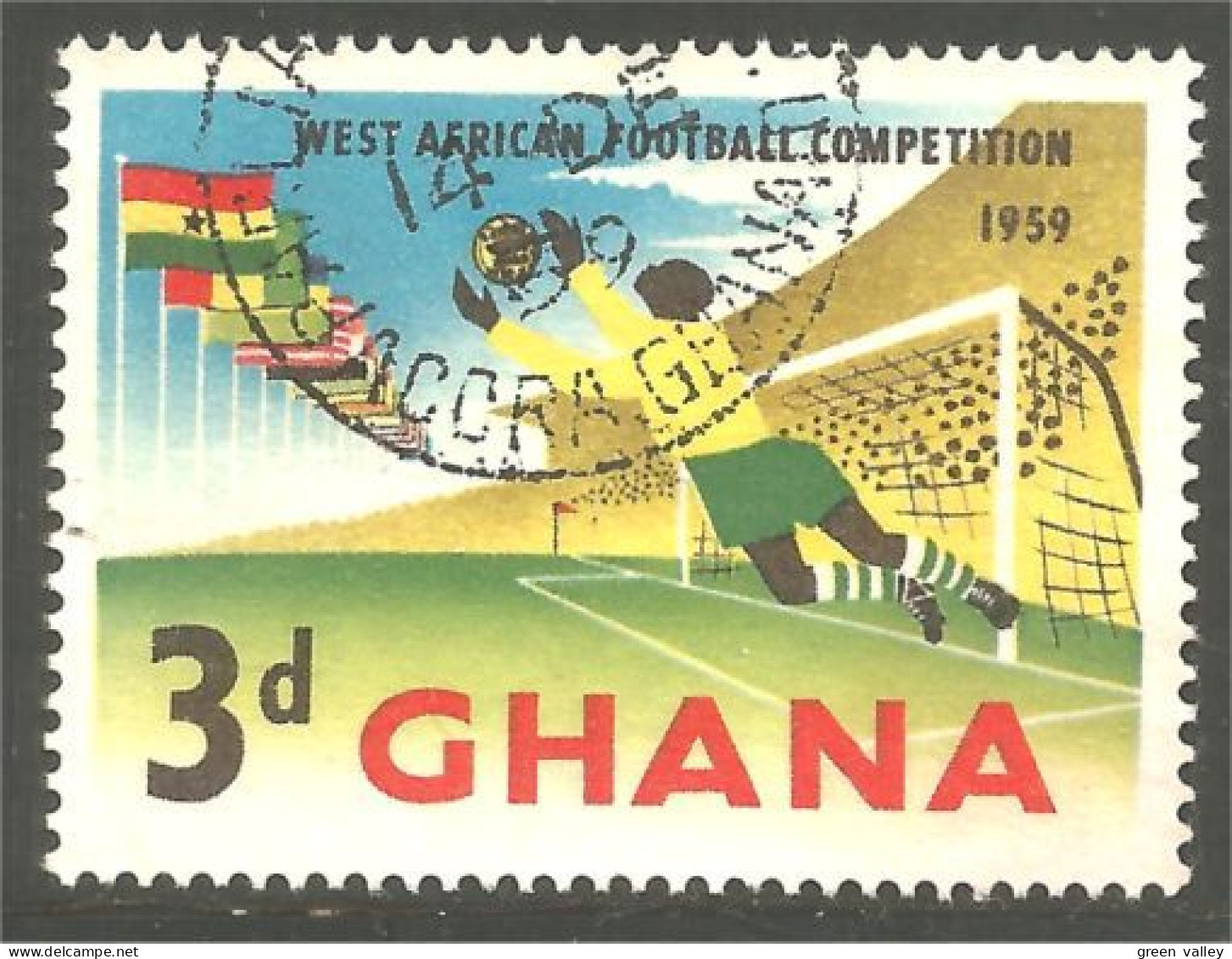 XW01-1302 Ghana Football Soccer Drapeau Flag Goalie Gardien But - Autres & Non Classés