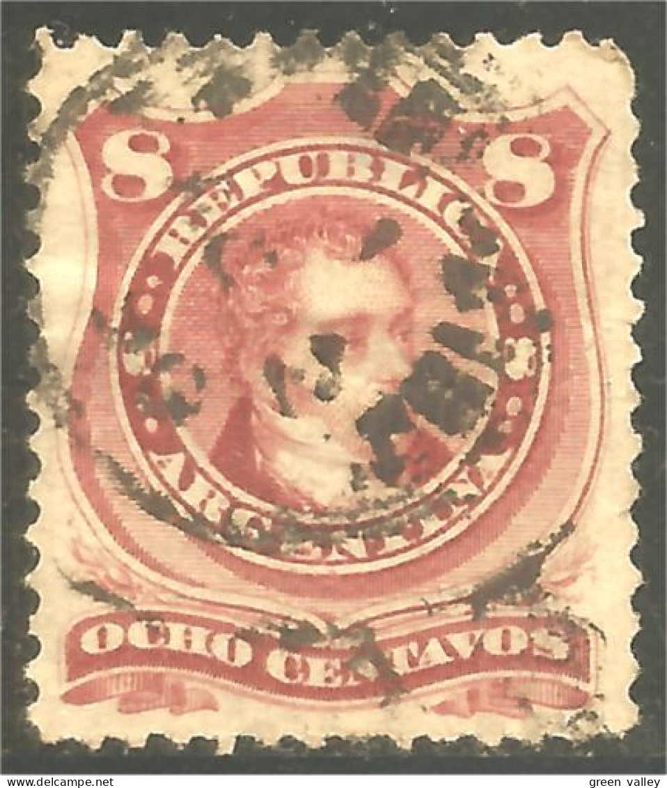 XW01-1906 Argentina 8c Brown Red Brun Rouge Rivadavia - Used Stamps