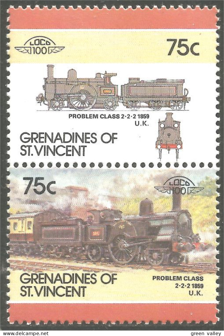 XW01-1887 St-Vincent Train Locomotive Railway Zug Treno 1852 Problem MNH ** Neuf SC - Treni