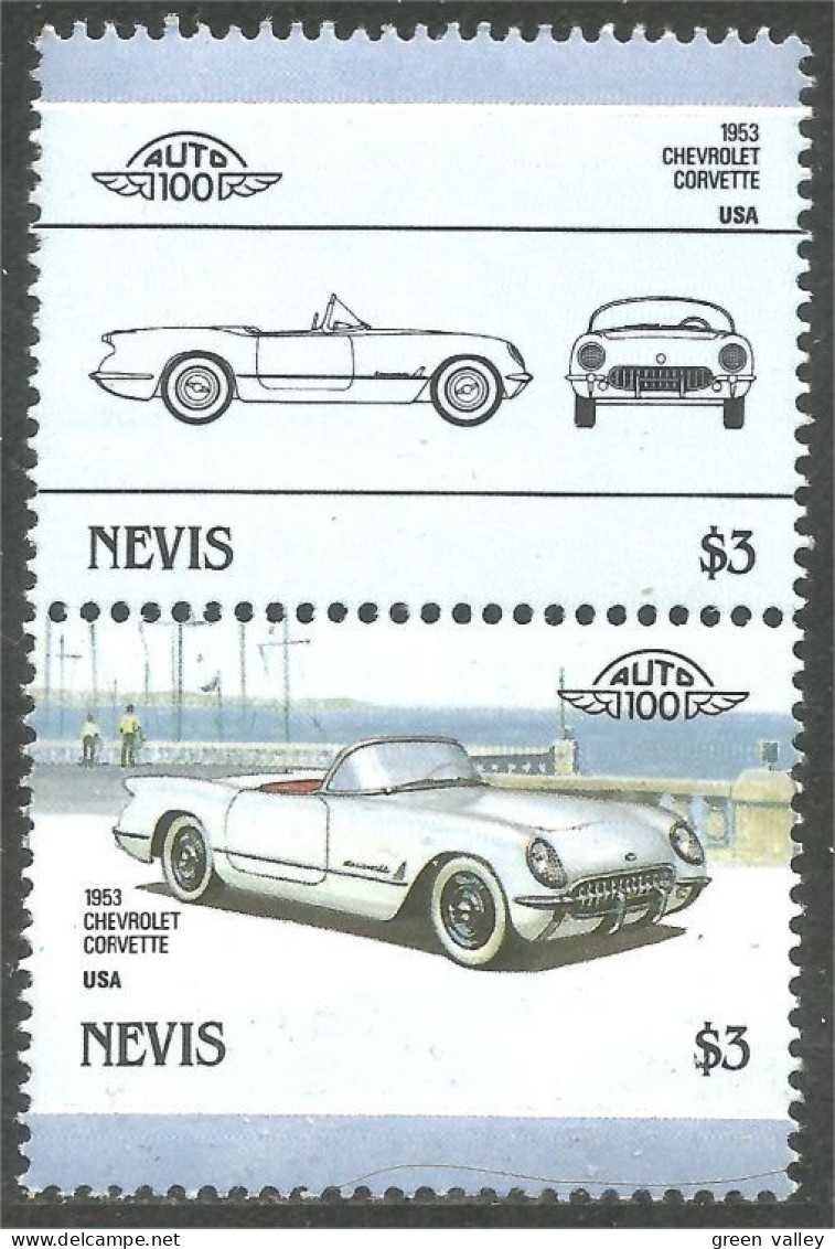 XW01-1874 Nevis Automobile Car Auto 1953 Chevrolet Corvette MNH ** Neuf SC Face $6.00 - Voitures