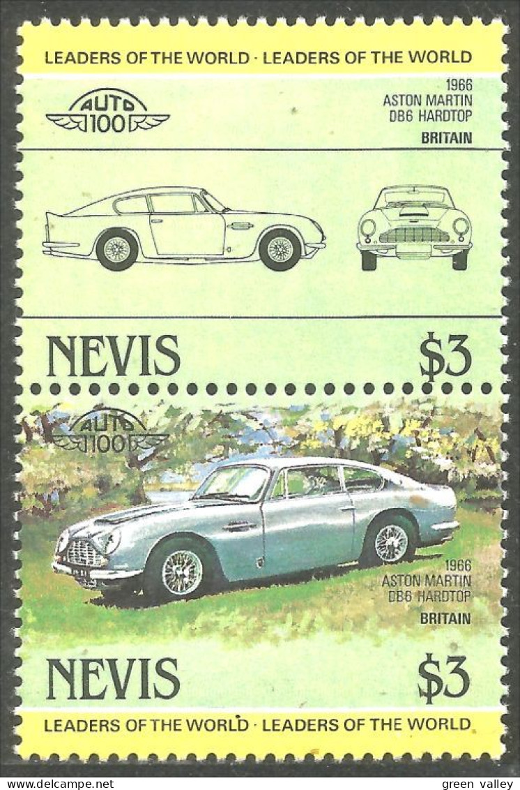 XW01-1875 Nevis Automobile Car Auto 1966 Ashton-Martin DB6 Hardtop MNH ** Neuf SC Face $6.00 - Voitures