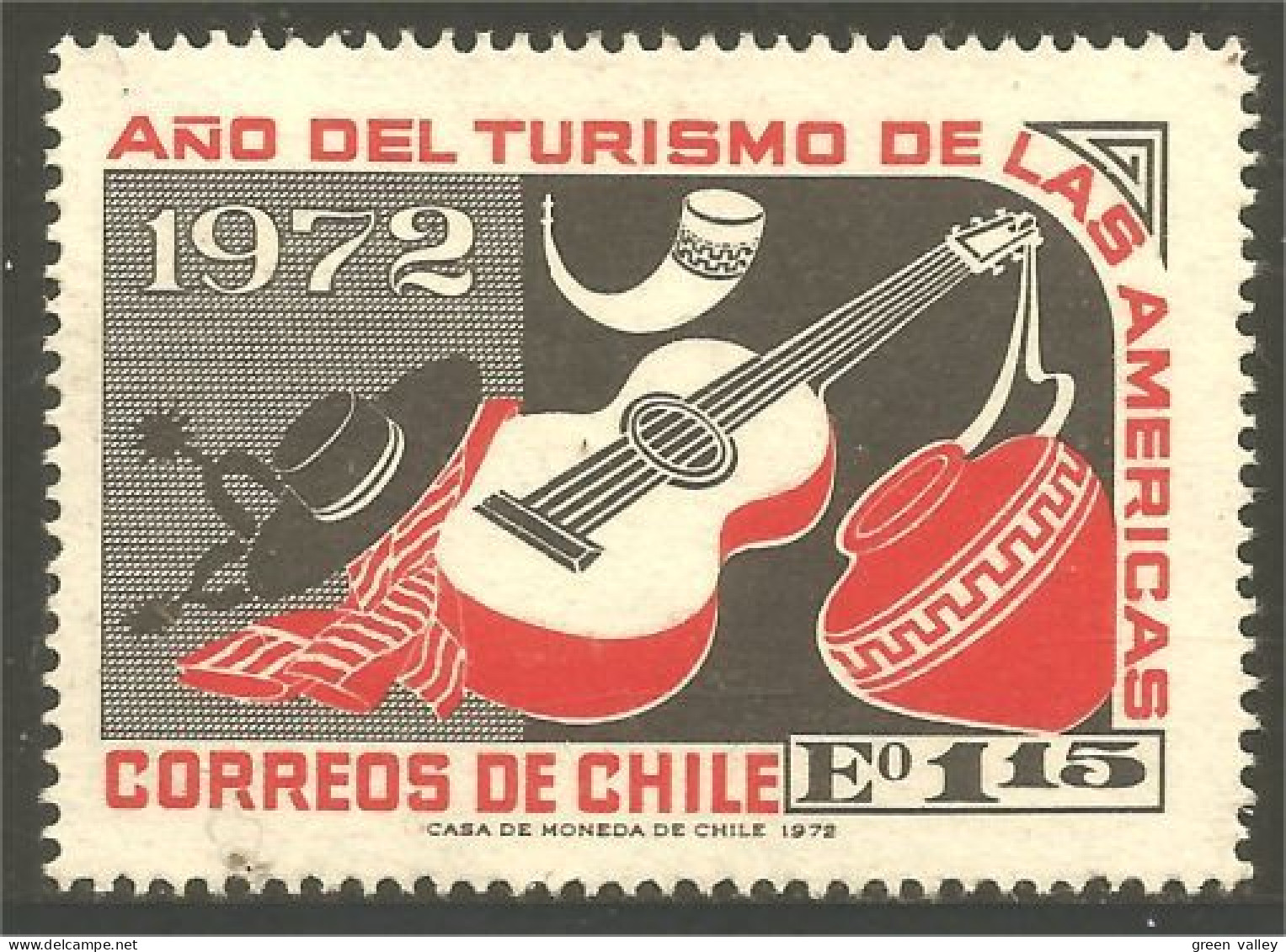 XW01-1859 Chile Tourism Guitar Guitare Chapeau Hat MNH ** Neuf SC - Muziek
