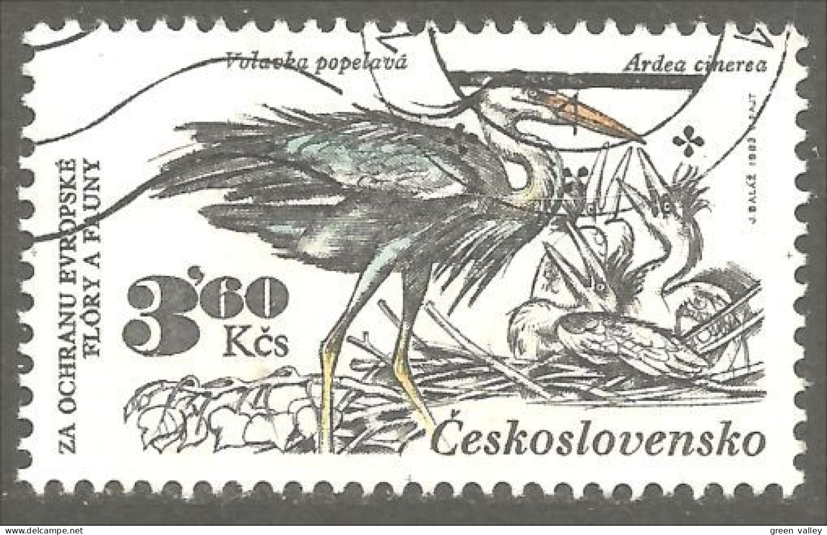 XW01-1762 Czechoslovakia Oiseau Bird Vogel Héron Heron Reiher Garza Airone - Autres & Non Classés