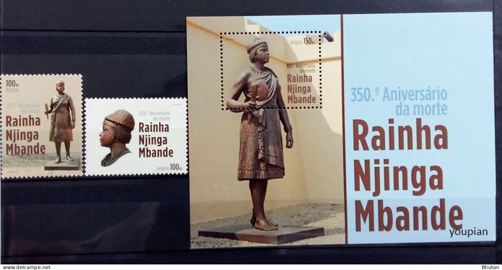 Angola 2013, 350th Death Anniversary Of Queen Nzinga From Ndongo And Maramba, MNH S/S And Stamps Set - Angola