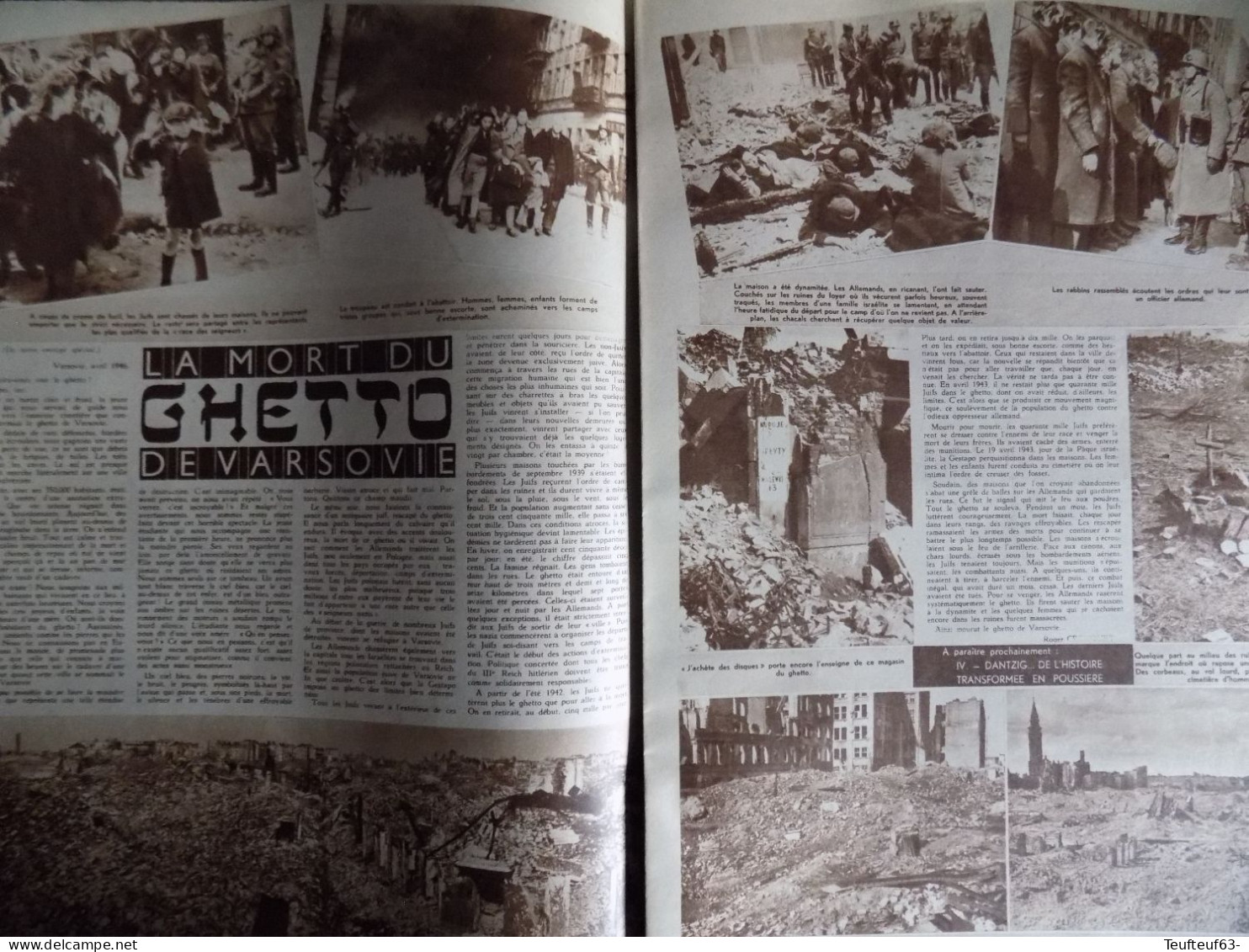 Le Soir Illustré N° 725  Ghetto De Varsovie - Yvonne Giron - 20 Siècles De Télégraphie - Breendonck... - 1900 - 1949