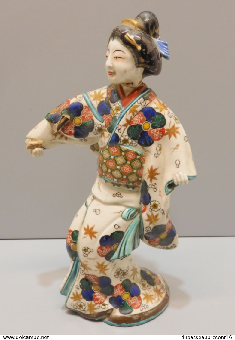 -ANCIENNE STATUETTE GEISHA CERAMIQUE à RESTAURER COLLECTION Déco VITRINE    E - Art Asiatique