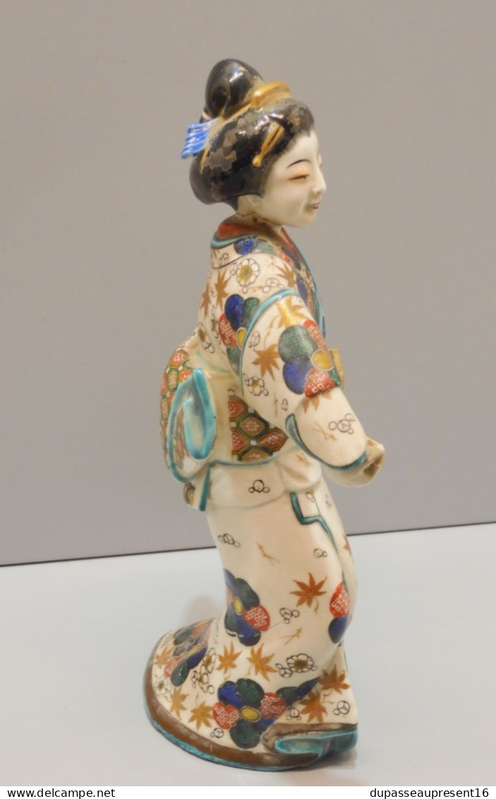 -ANCIENNE STATUETTE GEISHA CERAMIQUE à RESTAURER COLLECTION déco VITRINE    E