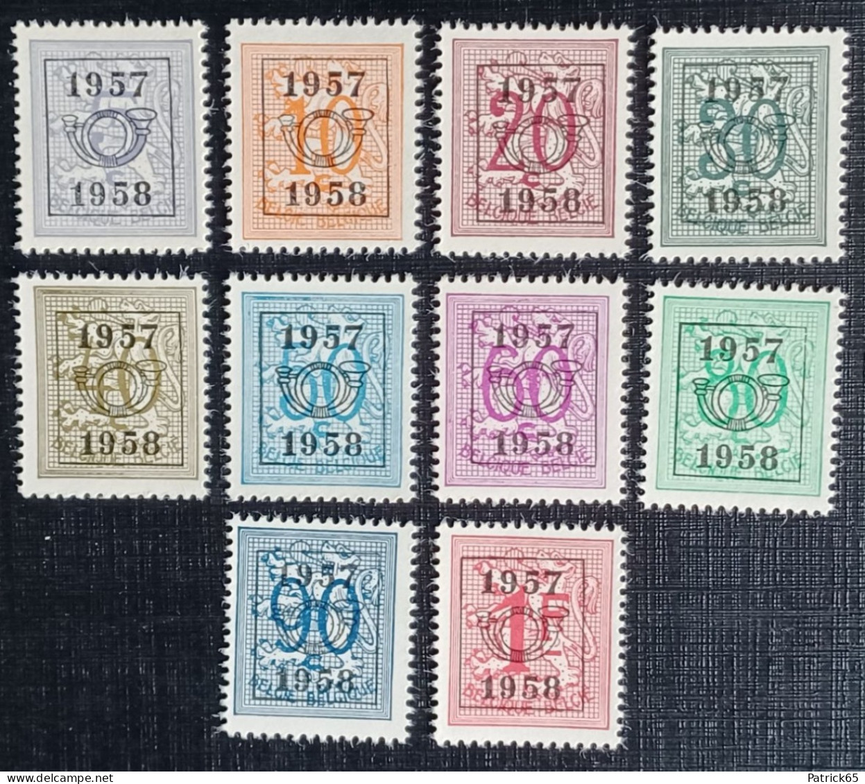 Belgie 1957/58 Obp.nrs.PRE 666/675 Cijfer Op Heraldieke Leeuw - Type E - Reeks 50 - Typos 1951-80 (Chiffre Sur Lion)