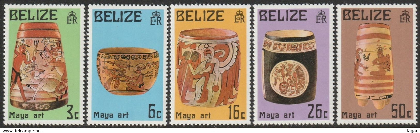 THEMATIC CULTURE: MAYAN ARTEFACTS (2nd Series)    5v   -   BELIZE - Autres & Non Classés