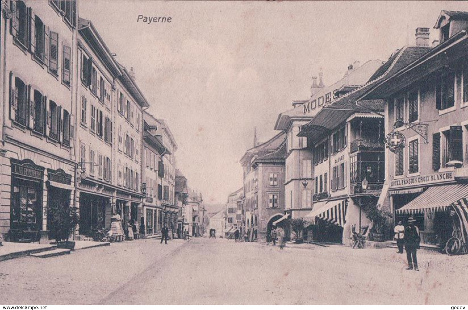 Payerne VD, Hôtel Pension Croix Blanche, Cachet Militaire Dépôt Des Automobiles Poste De Campagne Au Verso (2021) - Payerne