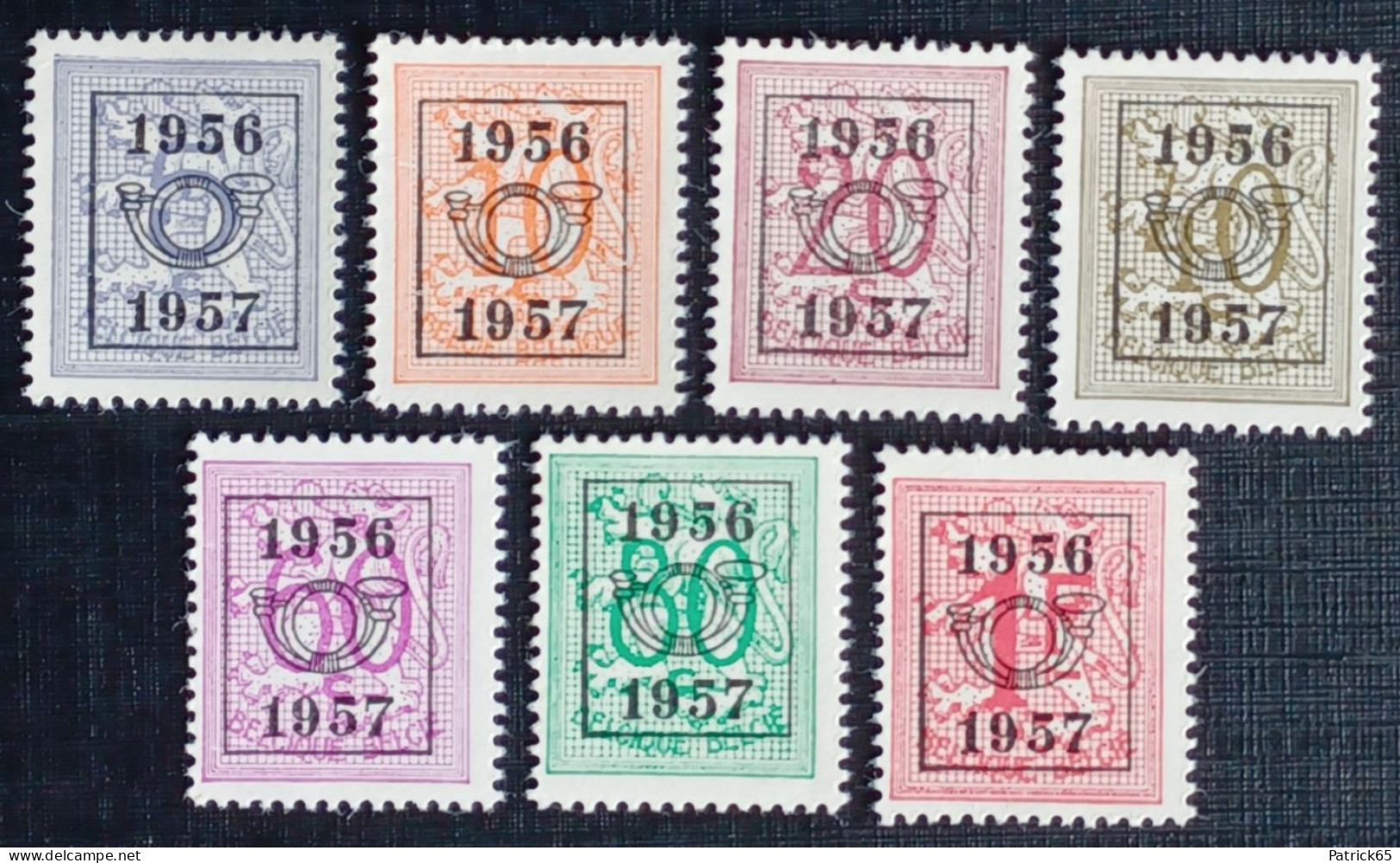 Belgie 1956/57 Obp.nrs.PRE 659/665 Cijfer Op Heraldieke Leeuw - Type E - Reeks 49 - Typografisch 1951-80 (Cijfer Op Leeuw)