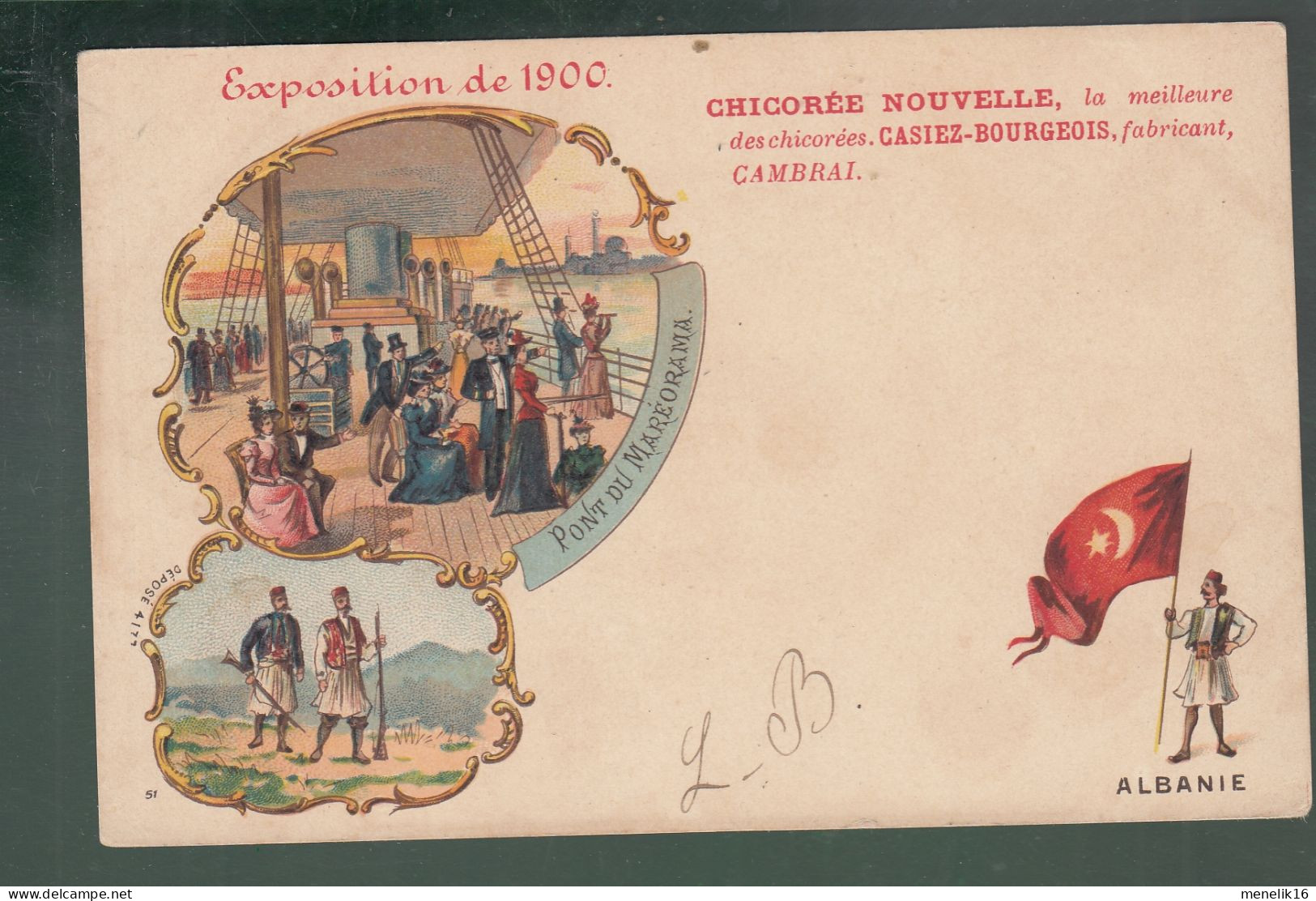 CP - 59 - Cambrai - Chicorée Nouvelle Casiez-Bourgeois -Exposition De 1900 - Drapeau De L'Albanie Et Pont Du Maréorama - Cambrai