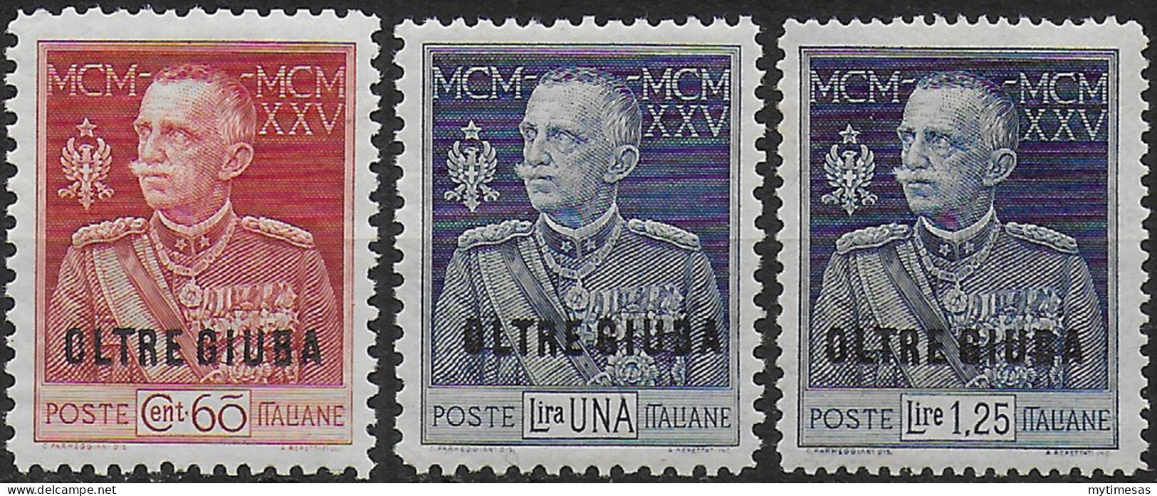 1925-26 Oltre Giuba Giubileo 3v. Bc MNH Sassone N. 18/19+23 - Andere & Zonder Classificatie