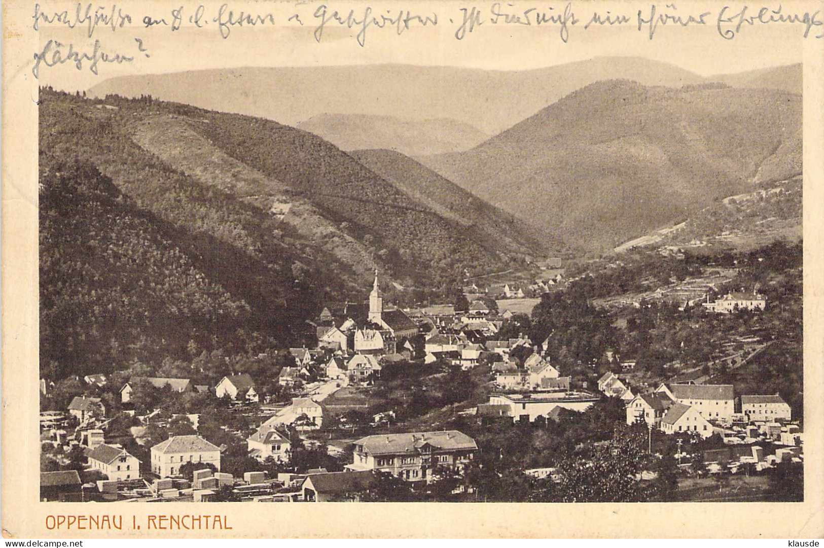 Oppenau I.Renchtal - Panorama Gel.1912 - Oppenau