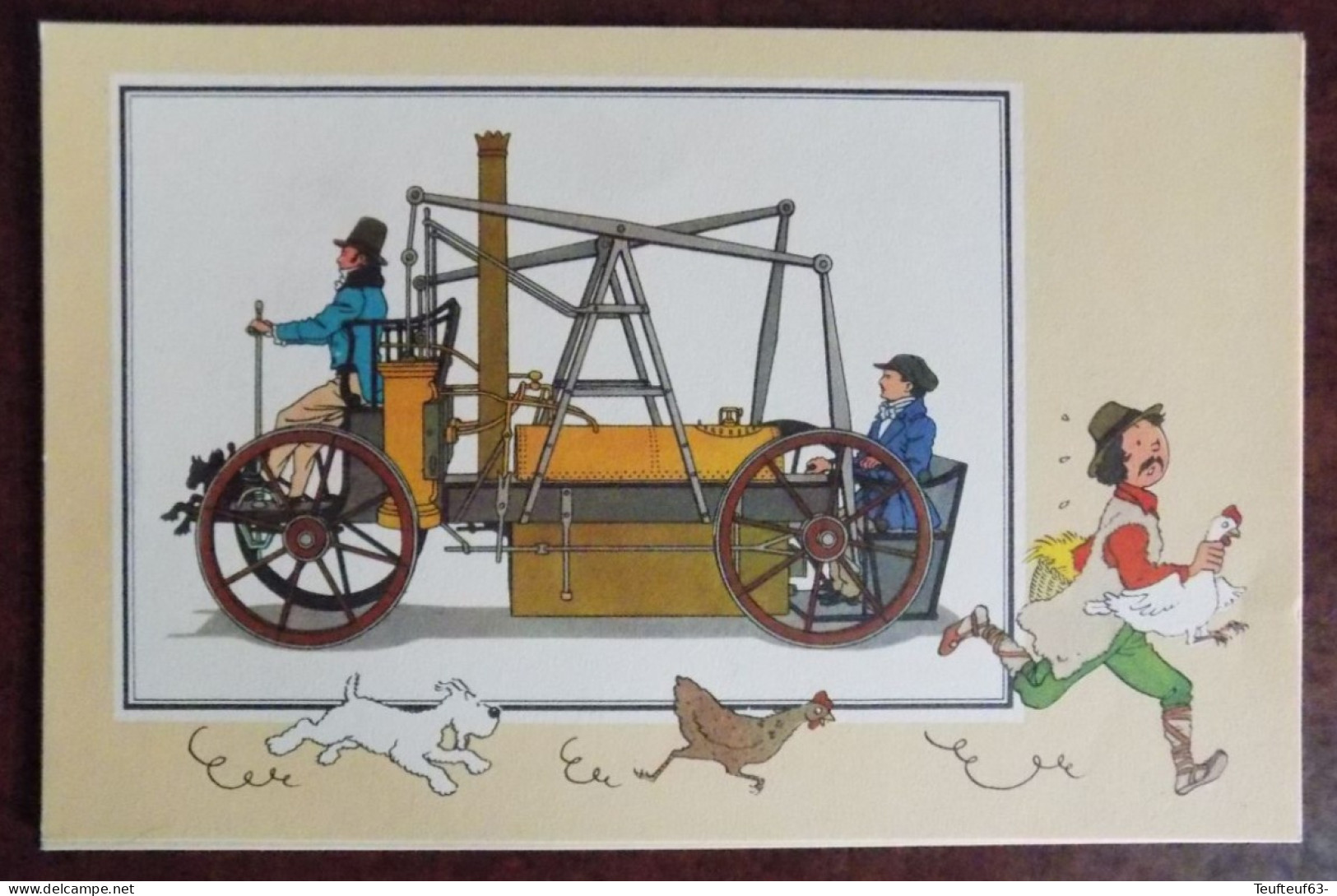 Chromo Tintin Voir Et Savoir " Automobile Origines à 1900 , Série 2 " - Voiture à Vapeur De Pagani 1830 - Chromos