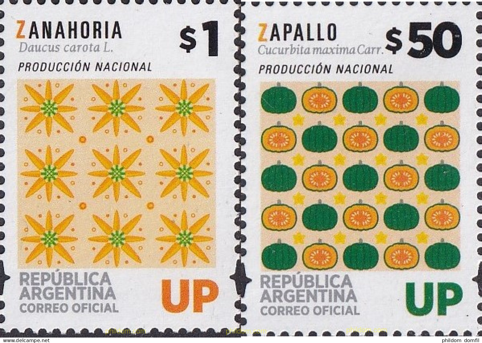 731493 MNH ARGENTINA 2016 SERIE CORRIENTE. VERDURAS - Unused Stamps