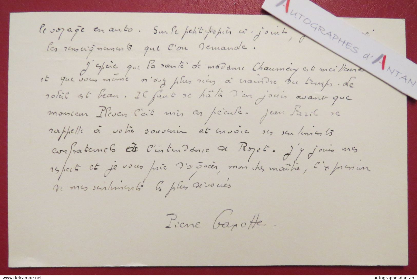 ● Pierre GAXOTTE 1945 Historien Académicien - Né Revigny Sur Ornain - Chaumeix Pleven - Carte Lettre Autographe - Ecrivains