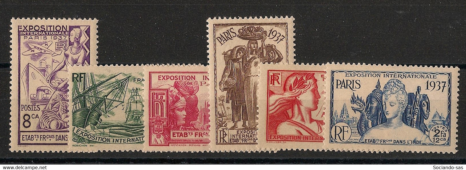 INDE - 1937 - N°YT. 109 à 114 - Série Complète - Exposition Internationale - Neuf Luxe ** / MNH / Postfrisch - Ungebraucht