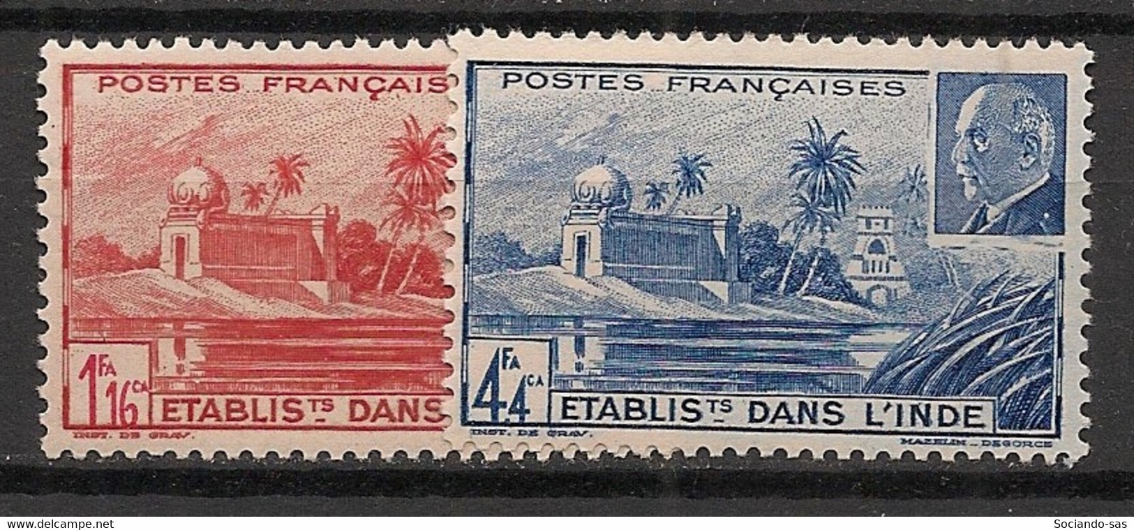 INDE - 1941 - N°Yv. 126 à 127 - Pétain - Neuf * / MH VF - Unused Stamps