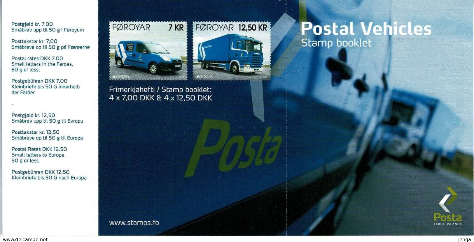 Faroe Islands 2013; Europa -  CEPT; Postal Vehicles. Booklet MNH)**). - 2013