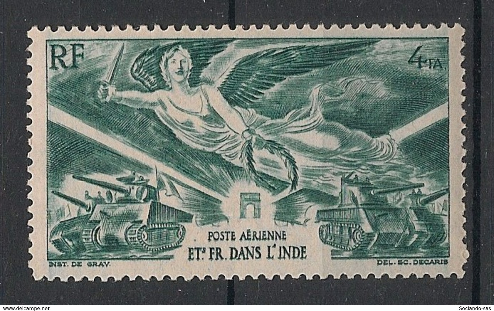 INDE - 1946 - Poste Aérienne PA N°YT. 10 - Victoire - Neuf * / MH VF - Neufs