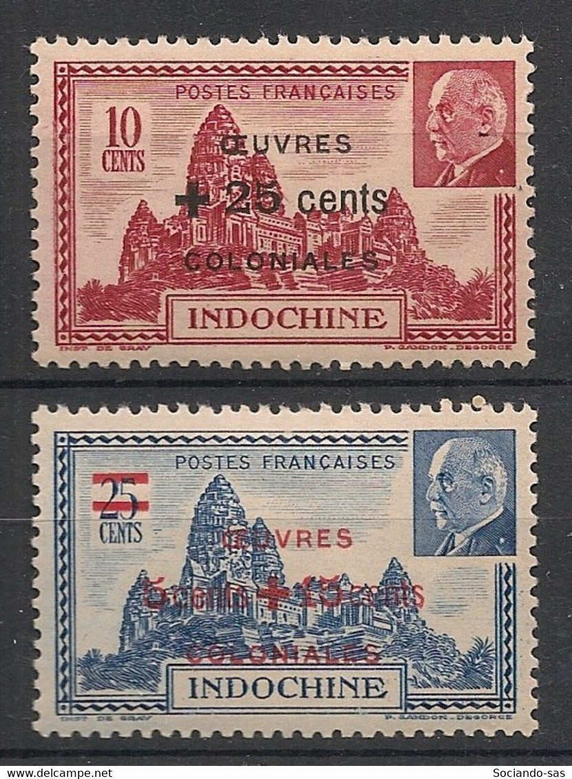 INDOCHINE - 1944 - N°YT. 294 à 295 - Oeuvres Coloniales - Série Complète - Neuf * / MH VF - Unused Stamps