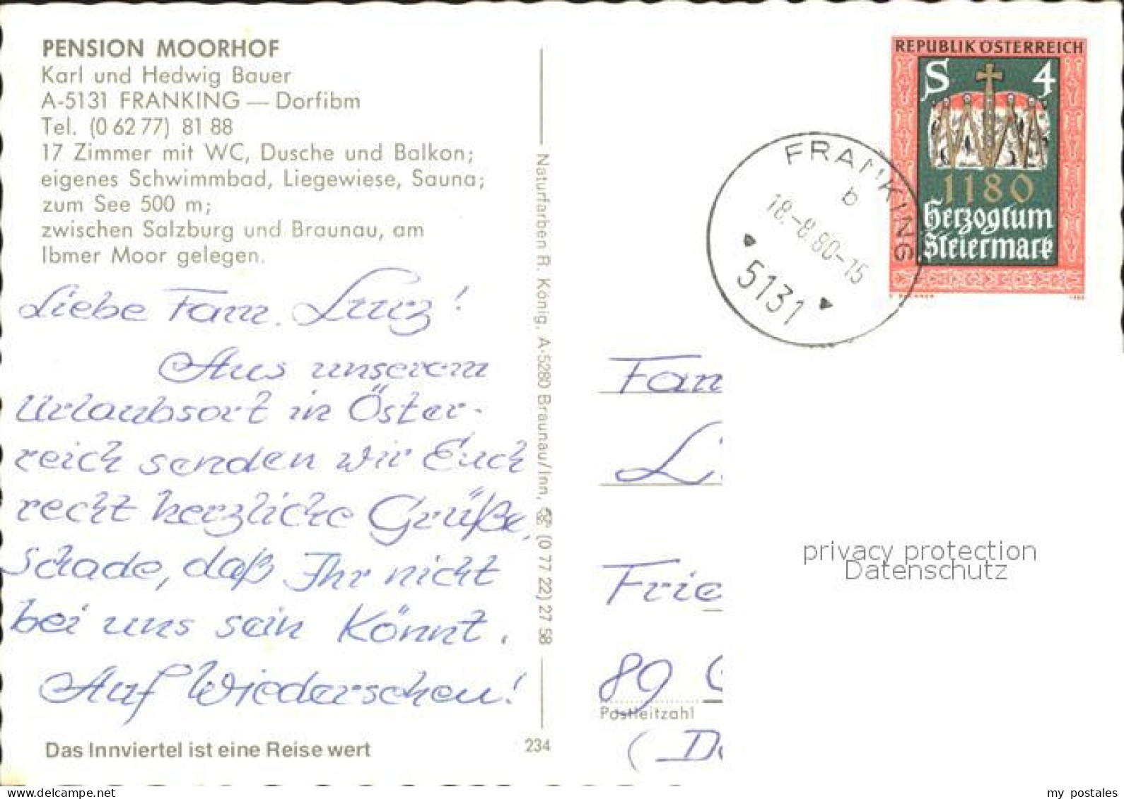 72221890 Franking Oberoesterreich Pension Moorhof  Franking - Other & Unclassified