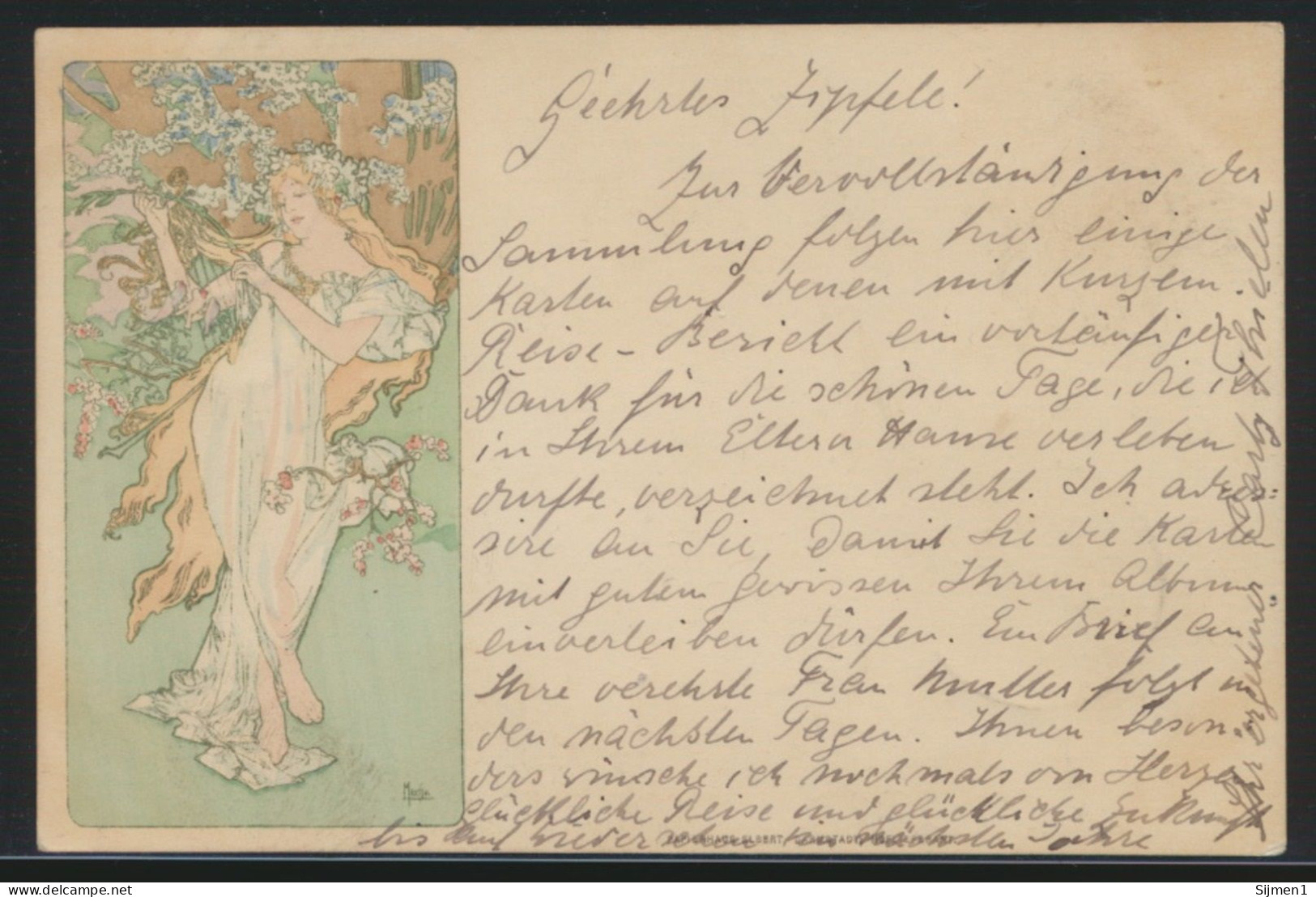 Carte Postale Alphonse Mucha Artiste Art Nouveau Art Nouveau Rare. Série De 6 - Ohne Zuordnung