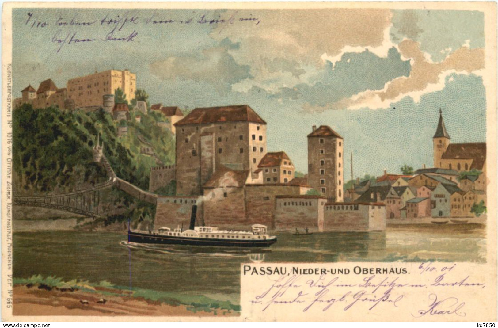 Passau - Nieder Und Oberhaus - Litho - Passau