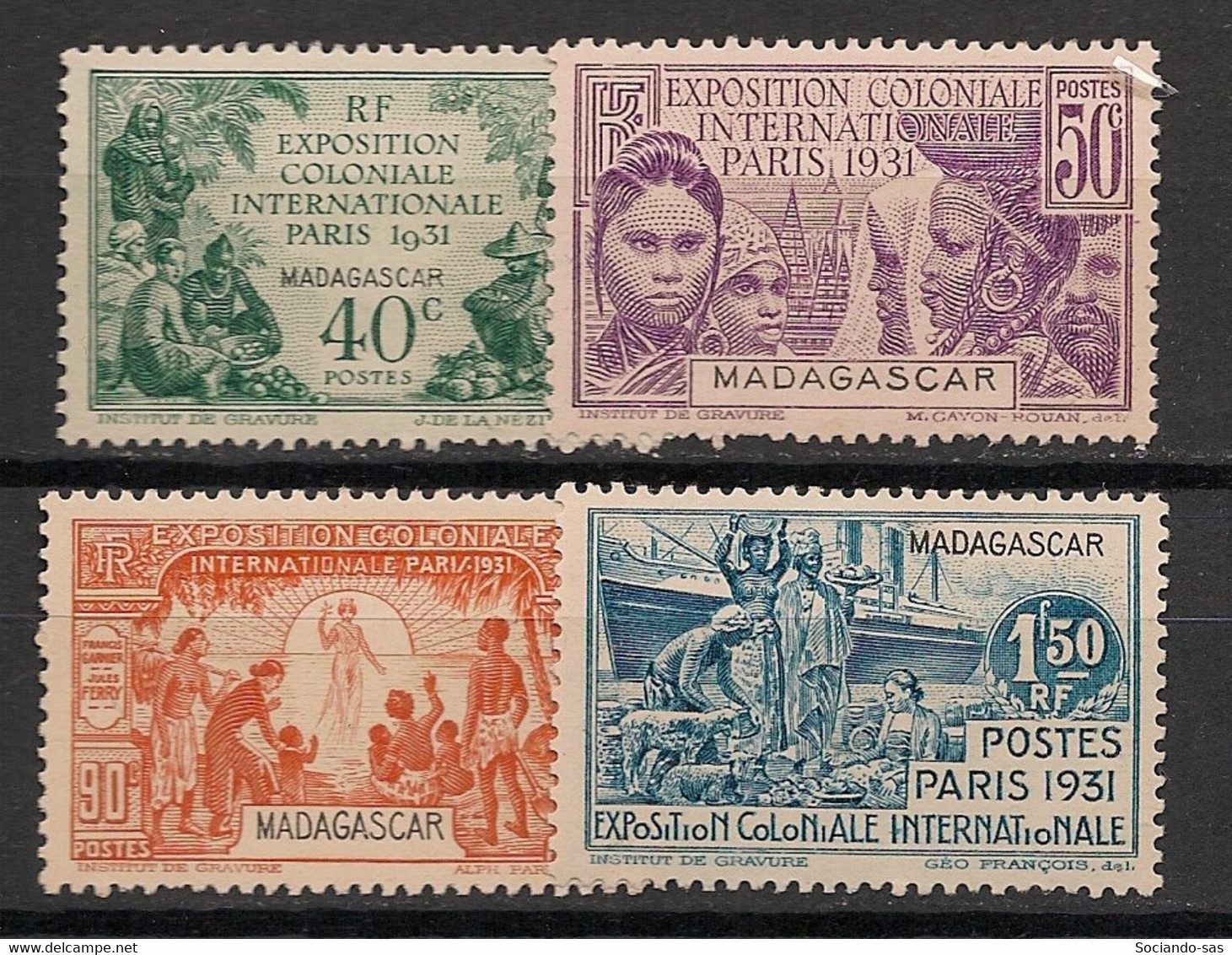 MADAGASCAR - 1931 - N°YT. 179 à 182 - Exposition Coloniale - Série Complète - Neuf * / MH VF - Neufs