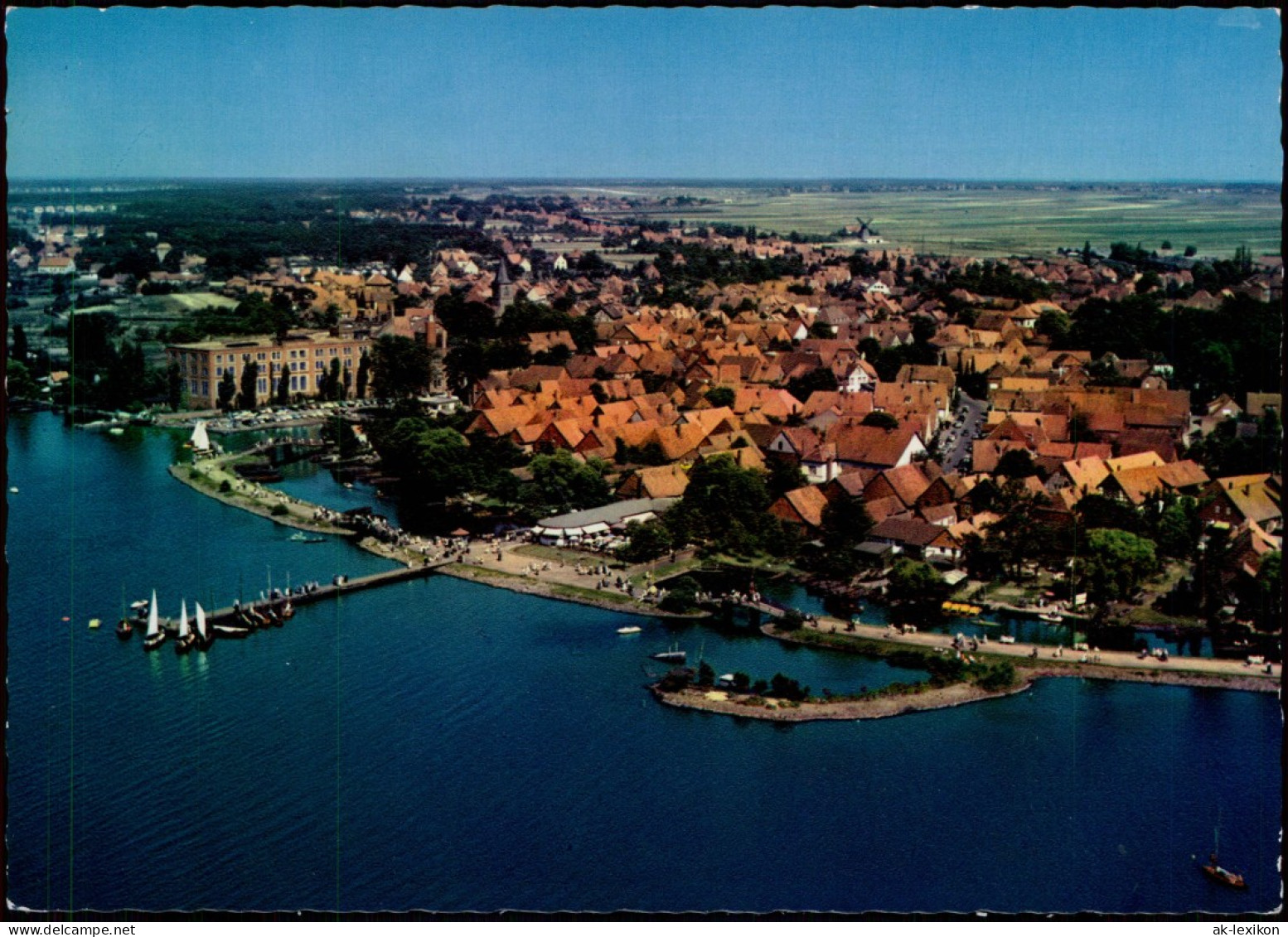 Ansichtskarte Steinhude-Wunstorf Luftaufnahme Bei Dämmerung Luftbild 1966 - Wunstorf