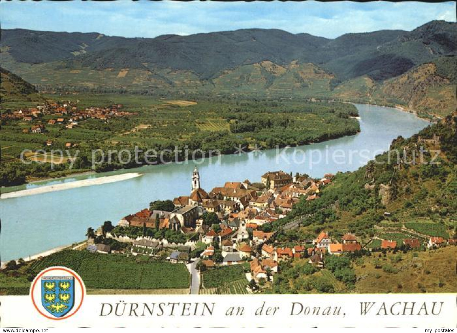 72220472 Duernstein Wachau Fliegeraufnahme Pfarrkirche Maria Himmelfahrt Duernst - Autres & Non Classés