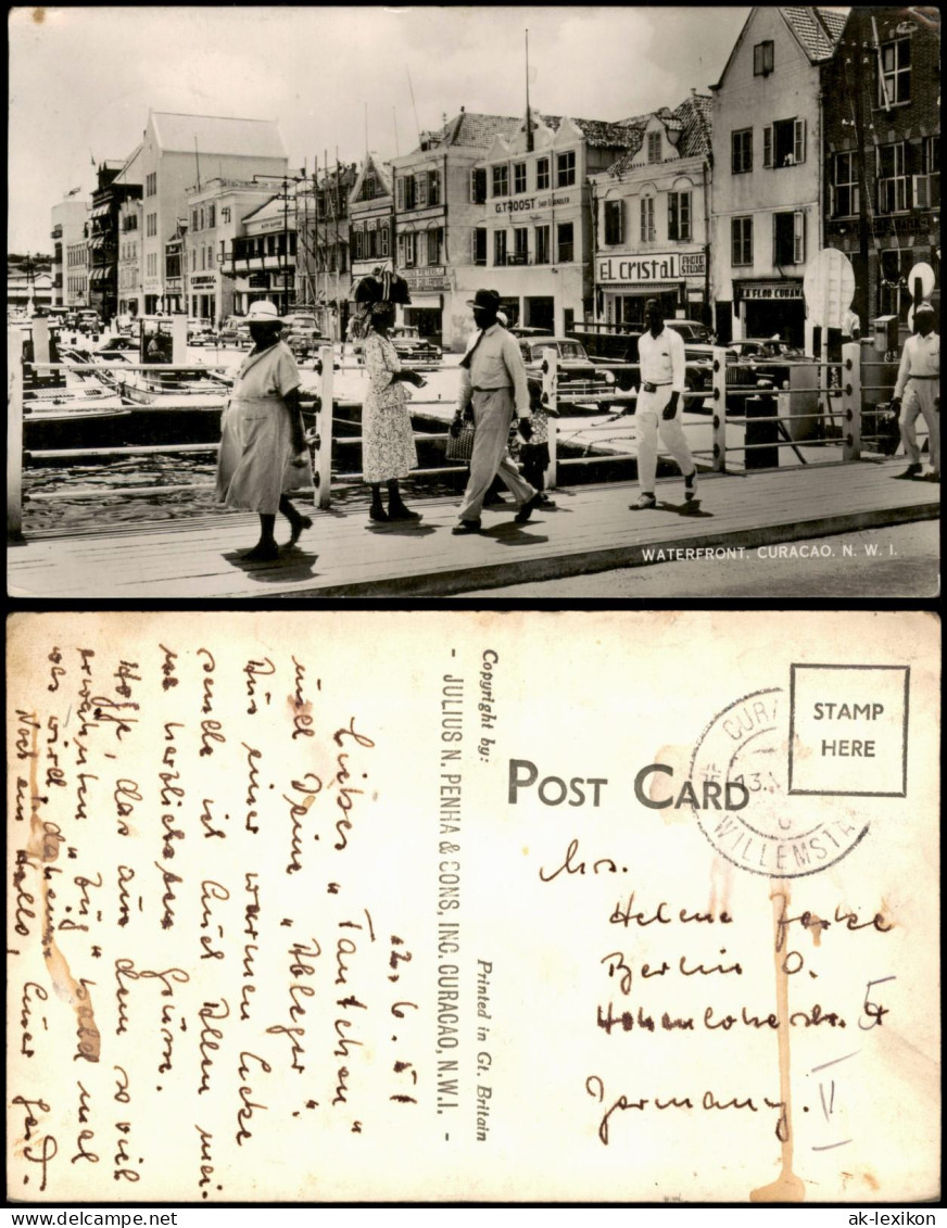 Postkaart Curacao (Insel) Waterfront N.W.I. 1956 - Autres & Non Classés