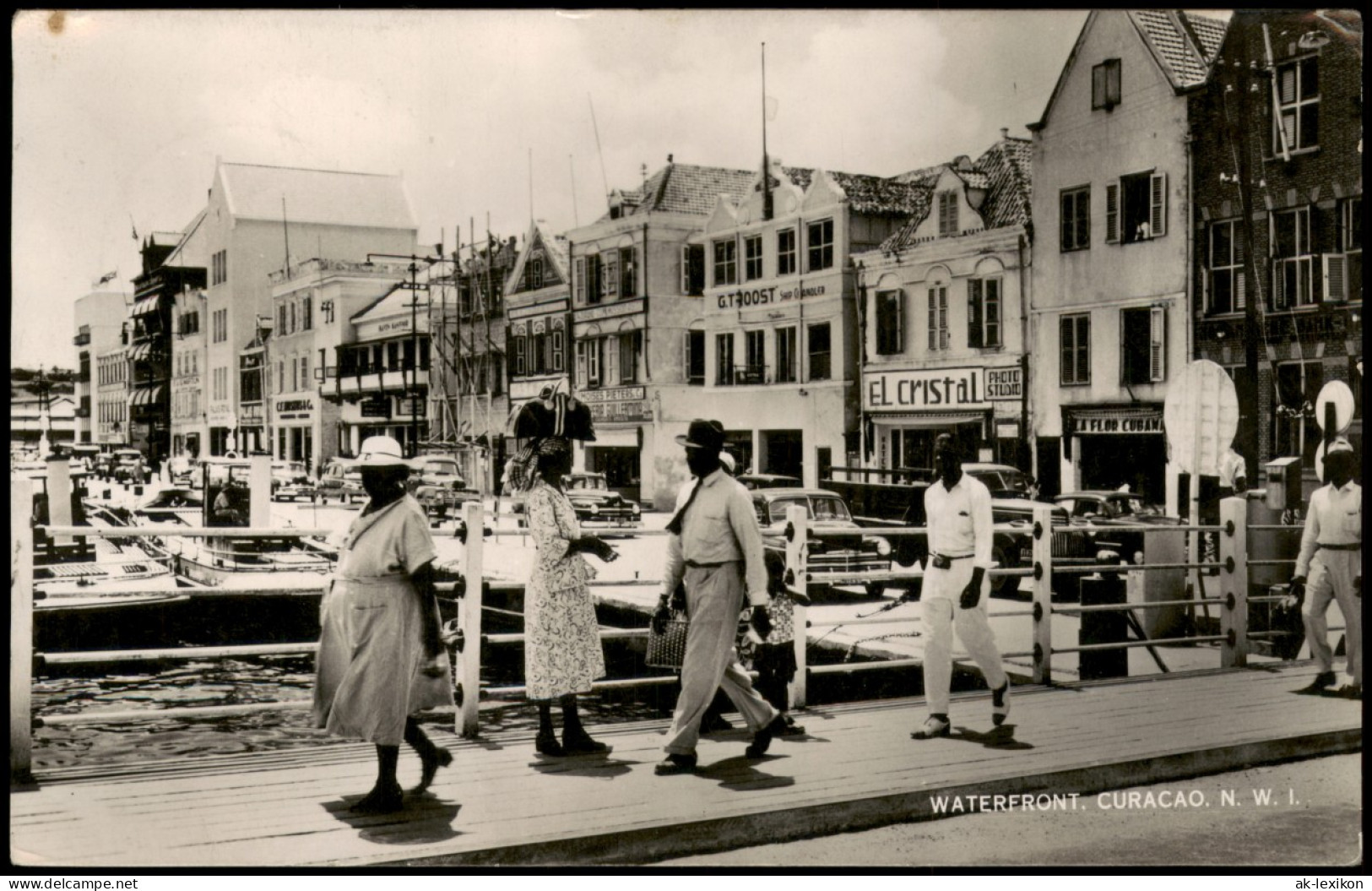 Postkaart Curacao (Insel) Waterfront N.W.I. 1956 - Other & Unclassified